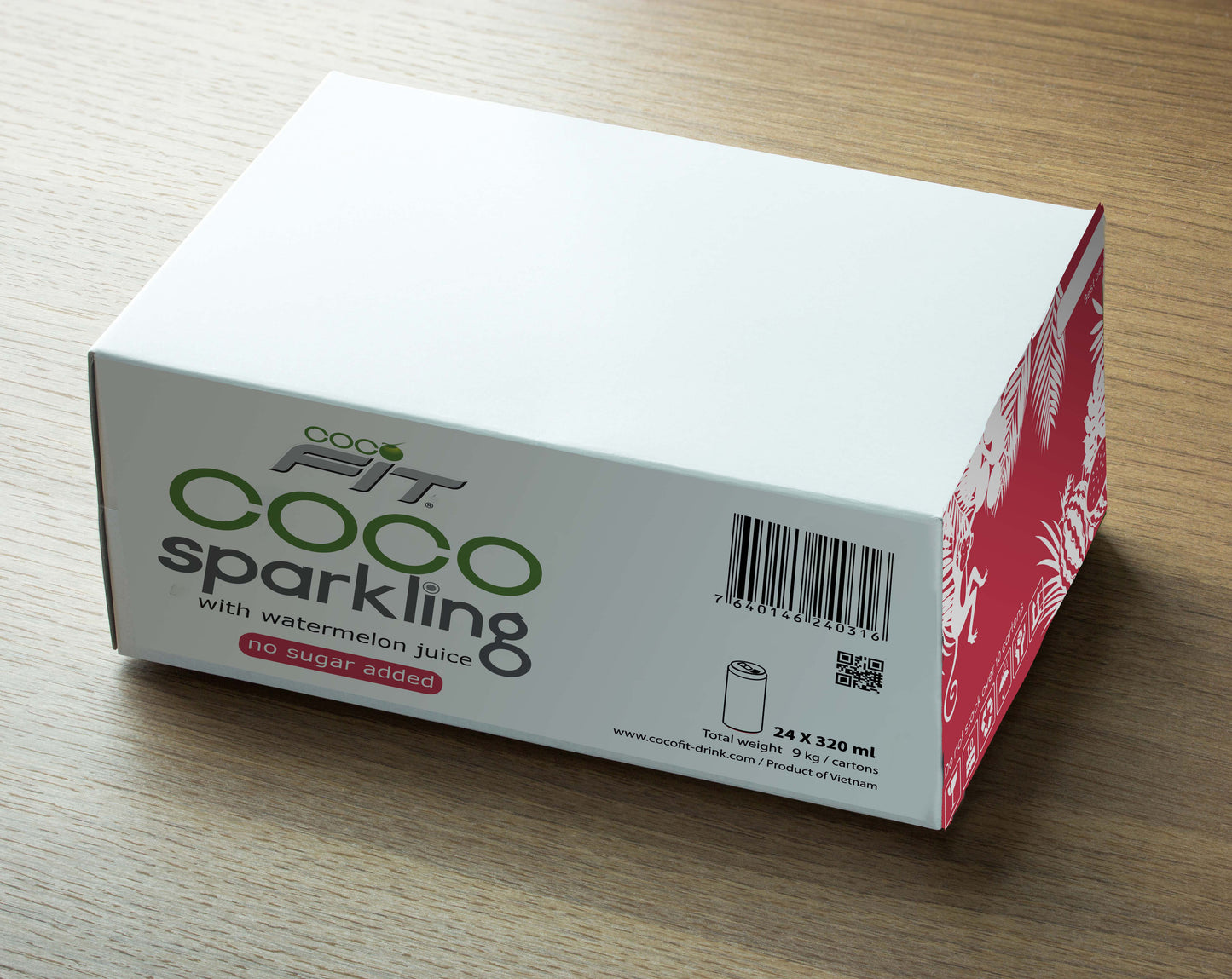 Cocofit – SPARKLING KOKOSNUSSWASSER MIT WASSERMELONE Aludose 24 pcs (Karton)