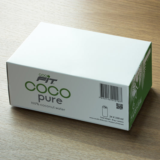 [:de]Cocofit -  100% KOKOSNUSSWASSER in can 330ml. x 24 pcs (carton)[:en]Cocofit -100% coconut water in can 330ml. x 24 pcs[:] image 1